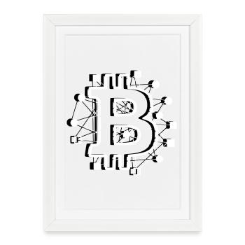 Crypto technologique de circuit de circuit Bitcoin - Affiche encadrée (27 × 37 cm) - blanc - Devant