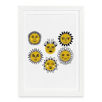 Soleil face à Kaléidoscope - Affiche encadrée (27 × 37 cm) - blanc - Devant