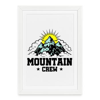 Montagnes Mountain Crew - Affiche encadrée (27 × 37 cm) - blanc - Devant