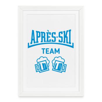 Après-Ski Team (Bier Apres Ski Konkav / Blue) - Gerahmtes Poster (27 × 37 cm) - Weiß - Vorne
