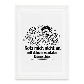 Mental thin shit vomiting - Framed poster (27 × 37 cm) - white - Front