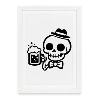 Skeleton Beer - Framed poster (27 × 37 cm) - white - Front