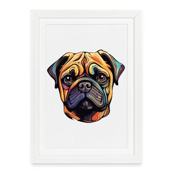 Pug Dog - Framed poster (27 × 37 cm) - white - Front