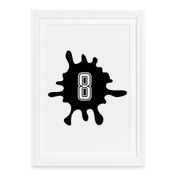 Nombre de Blobs 8 - Affiche encadrée (27 × 37 cm) - blanc - Devant