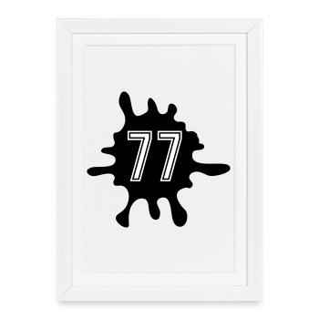 Nombre de Blobs 77 - Affiche encadrée (27 × 37 cm) - blanc - Devant