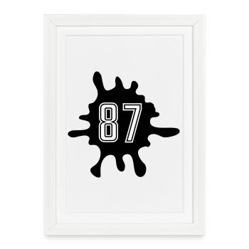 Nombre de Blobs 87 - Affiche encadrée (27 × 37 cm) - blanc - Devant