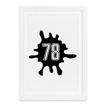 Nombre de Blobs 78 - Affiche encadrée (27 × 37 cm) - blanc - Devant