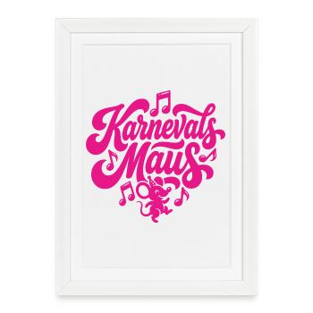 Carnaval Souris Carnaval Mouse Fête de Carnaval Danse - Affiche encadrée (27 × 37 cm) - blanc - Devant