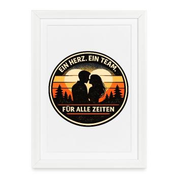 One heart, one team for all times - Framed poster (27 × 37 cm) - white - Front