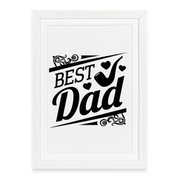 papa, meilleur papa, fête des pères - Affiche encadrée (27 × 37 cm) - blanc - Devant