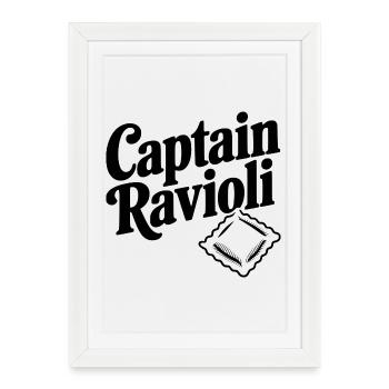 Capitaine Ravioli - Affiche encadrée (27 × 37 cm) - blanc - Devant