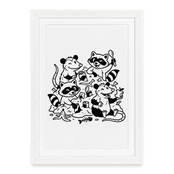 Gourmet among garbage lovers - Framed poster (27 × 37 cm) - white - Front
