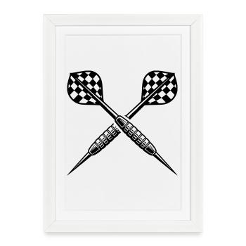 Lancer de fléchettes Fléchettes Fléchettes - Affiche encadrée (27 × 37 cm) - blanc - Devant
