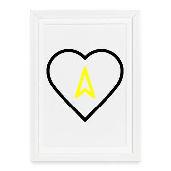 Heart with arrow direction - Framed poster (27 × 37 cm) - white - Front