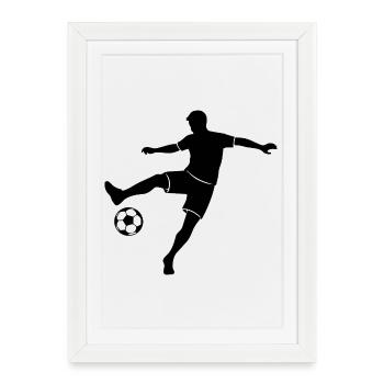 Soccer Player Makes Trick Soccer Monochrome Motif - Framed poster (27 × 37 cm) - white - Front