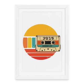 2015 anniversaire 2015 né en 2015 anniversaire - Affiche encadrée (27 × 37 cm) - blanc - Devant
