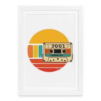 2001 Birthday 2001 Born in 2001 Birthday - Framed poster (27 × 37 cm) - white - Front
