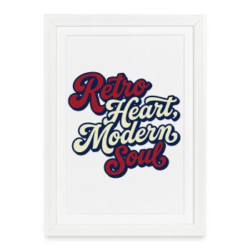 Retro Heart, Modern Soul - Affiche encadrée (27 × 37 cm) - blanc - Devant