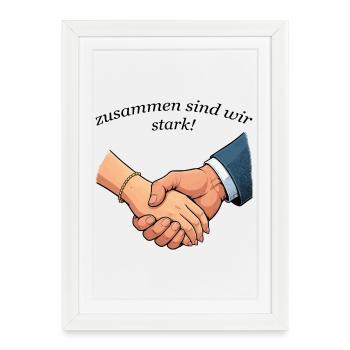 Cohésion des mains et de la parrance - Affiche encadrée (27 × 37 cm) - blanc - Devant
