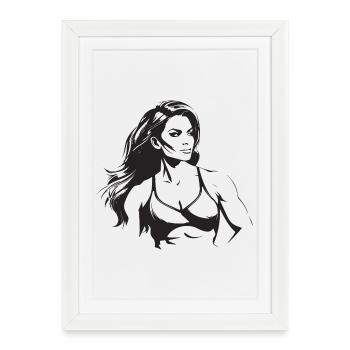 Muscles féminins - Affiche encadrée (27 × 37 cm) - blanc - Devant