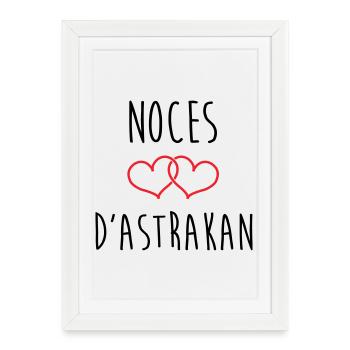 Anniversaire Mariage - Noces d'Astrakan (64 ans) - Affiche encadrée (27 × 37 cm) - blanc - Devant