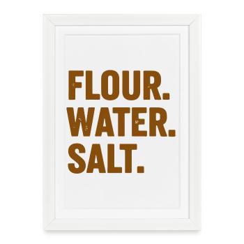 Pain au levain Baking Baking Pâtissier Farine Eau Sel - Affiche encadrée (27 × 37 cm) - blanc - Devant