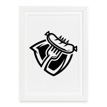 Sausage fork - Framed poster (27 × 37 cm) - white - Front