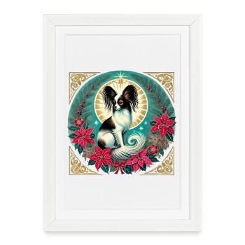 Papillon Halo Christmas Circle - Framed poster (27 × 37 cm) - white - Front