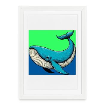 baleine - Affiche encadrée (27 × 37 cm) - blanc - Devant