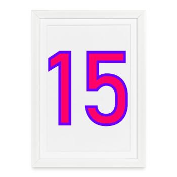 15. 15 ANS. 15e ANNIVERSAIRE. ANNIVERSAIRE 15 ANS. - Affiche encadrée (27 × 37 cm) - blanc - Devant
