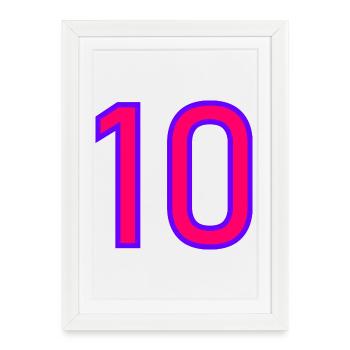 10. 10 ANS. 10e ANNIVERSAIRE. ANNIVERSAIRE 10 ANS. - Affiche encadrée (27 × 37 cm) - blanc - Devant