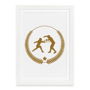Couronne de lauriers escrime : la victoire pure - Affiche encadrée (27 × 37 cm) - blanc - Devant