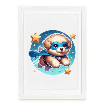 Hero Dog Superhero Doggy Super Puppy - Framed poster (27 × 37 cm) - white - Front