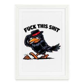 Raven Rebel avec Chapeau - Affiche encadrée (27 × 37 cm) - blanc - Devant