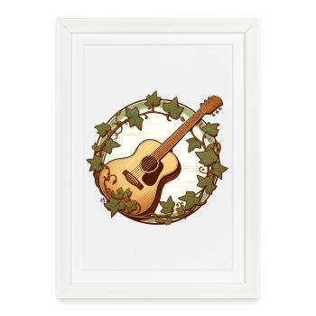 Guitare dans Ivy Circle - Affiche encadrée (27 × 37 cm) - blanc - Devant