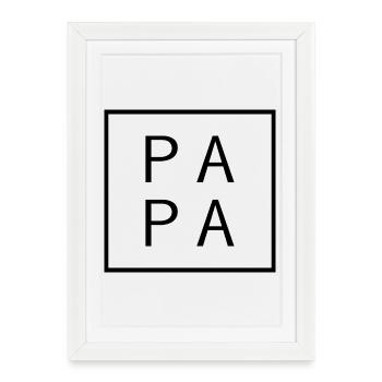 Papa depuis 2026 Design Papa Moderne - Affiche encadrée (27 × 37 cm) - blanc - Devant