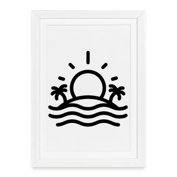 Sun beach - Framed poster (27 × 37 cm) - white - Front