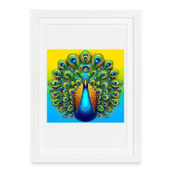 paon - Affiche encadrée (27 × 37 cm) - blanc - Devant