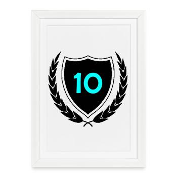 Neon Ten Numeral Print - Framed poster (27 × 37 cm) - white - Front