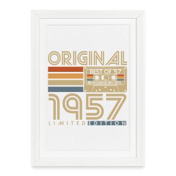 1957 Vintage Birthday Vintage Retro Gift - Framed poster (27 × 37 cm) - white - Front