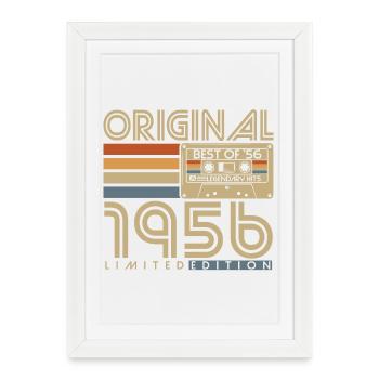 1956 Vintage Birthday Vintage Retro Gift - Framed poster (27 × 37 cm) - white - Front
