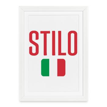Stilo Italy Flag Emblem - Framed poster (27 × 37 cm) - white - Front