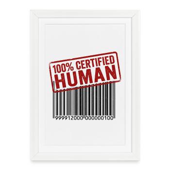 100 % humain - Affiche encadrée (27 × 37 cm) - blanc - Devant