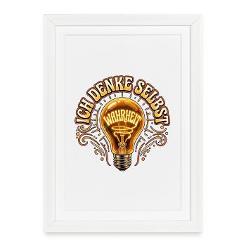 Je pense pour moi-même - Affiche encadrée (27 × 37 cm) - blanc - Devant
