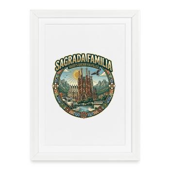 Sagrada Familia Barcelona - Framed poster (27 × 37 cm) - white - Front