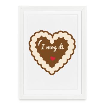 I mog di Gingerbread Heart - Festival folklorique bavarois Amour - Affiche encadrée (27 × 37 cm) - blanc - Devant