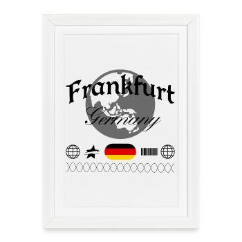 Souvenir de voyage streetwear à Francfort, Allemagne - Affiche encadrée (27 × 37 cm) - blanc - Devant