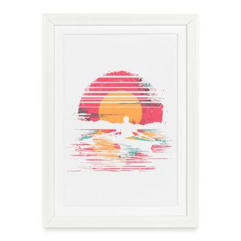 Rowing Drawing Synthwave - Framed poster (27 × 37 cm) - white - Front