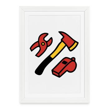 Fire Brigade Tool Graphics - Framed poster (27 × 37 cm) - white - Front