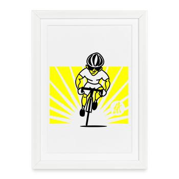 Cyclist - Affiche encadrée (27 × 37 cm) - blanc - Devant